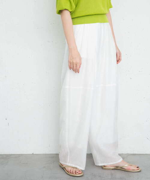 KBF（ケイビーエフ）の「ボリュームシアーコクーンパンツ（その他パンツ・レディース・オフホワイト/ブラック/ラベンダー・ONE）」の5枚目の写真