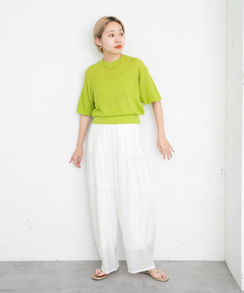 KBF（ケイビーエフ）の「ボリュームシアーコクーンパンツ（その他パンツ・レディース・オフホワイト/ブラック/ラベンダー・ONE）」の8枚目の写真