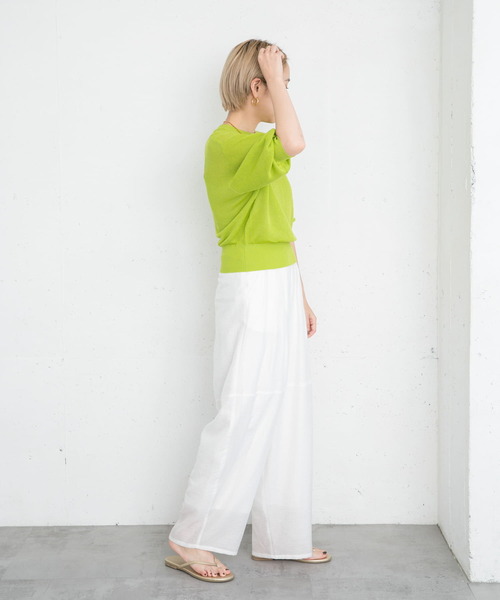 KBF（ケイビーエフ）の「ボリュームシアーコクーンパンツ（その他パンツ・レディース・オフホワイト/ブラック/ラベンダー・ONE）」の9枚目の写真