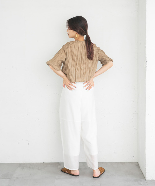 KBF（ケイビーエフ）の「ボリュームシアーコクーンパンツ（その他パンツ・レディース・オフホワイト/ブラック/ラベンダー・ONE）」の20枚目の写真