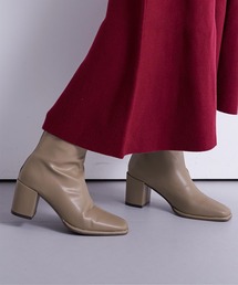 UR'S | 7cmチャンキーヒールスクエアトゥブーツ(ブーツ)