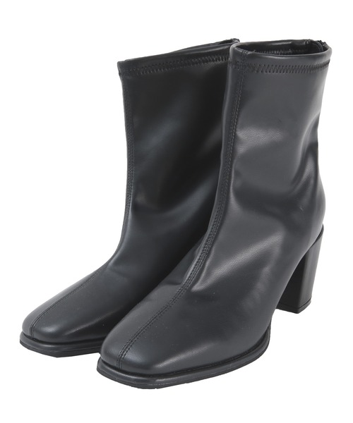 UR'S(ユアーズ)の「7cmチャンキーヒールスクエアトゥブーツ(ブーツ・レディース・アイボリー/ブラック/モカ・S/L/LL/M)」の5枚目の写真