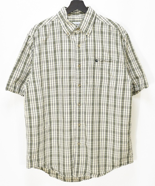 Carhartt(カーハート)の「【ヴィンテージ古着】Carhartt / カーハート チェック柄 ボタンダウンシャツ(シャツ/ブラウス・メンズ・ベージュ・LARGE)」の1枚目の写真