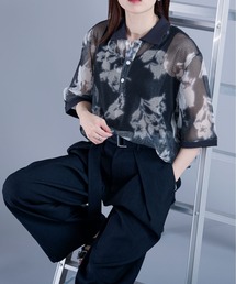 Ellno Loset | メッシュフラワーポロシャツ(Tシャツ/カットソー)
