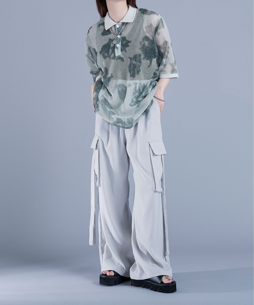 Ellno Loset（エルノロゼット）の「メッシュフラワーポロシャツ（Tシャツ/カットソー・メンズ・ブルー/ネイビー/グレー・MEDIUM/LARGE/SMALL）」の14枚目の写真