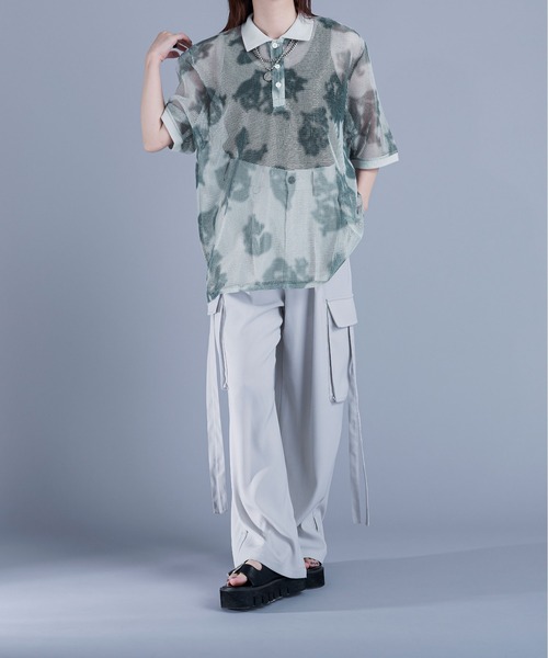 Ellno Loset（エルノロゼット）の「メッシュフラワーポロシャツ（Tシャツ/カットソー・メンズ・ブルー/ネイビー/グレー・MEDIUM/LARGE/SMALL）」の15枚目の写真