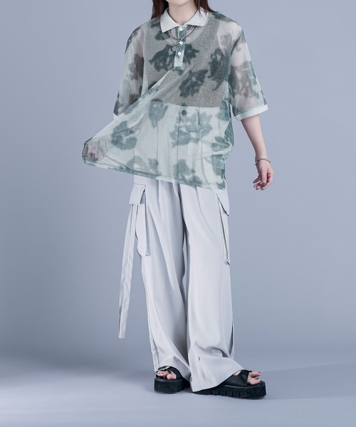 Ellno Loset（エルノロゼット）の「メッシュフラワーポロシャツ（Tシャツ/カットソー・メンズ・ブルー/ネイビー/グレー・MEDIUM/LARGE/SMALL）」の16枚目の写真