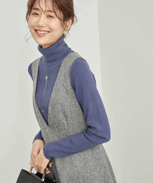 ROPE' PICNIC(ロペピクニック)の「アンチピリング/リブタートルニットプルオーバー(ニット/セーター・レディース・グレー系その他/ホワイト系その他7/レッド/ブラック/ホワイト系その他5/ブルー系その他6/ブルー系その他4/チャコールグレー/ベージュ・38)」の7枚目の写真