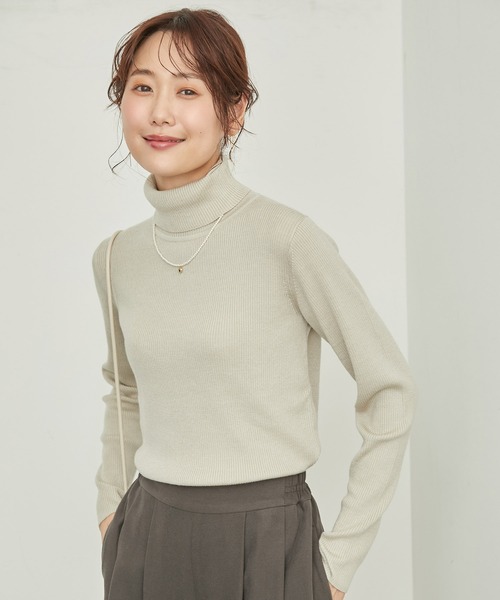 ROPE' PICNIC(ロペピクニック)の「アンチピリング/リブタートルニットプルオーバー(ニット/セーター・レディース・グレー系その他/ホワイト系その他7/レッド/ブラック/ホワイト系その他5/ブルー系その他6/ブルー系その他4/チャコールグレー/ベージュ・38)」の13枚目の写真