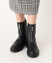 OPAQUE.CLIP | 【中敷き取り外し可/4cmヒール】フロントジップショートブーツ(ブーツ)