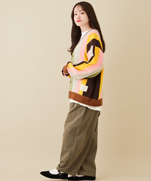 CUBE SUGAR（キューブシュガー）の「微起毛ツイルラクゆるっとパンツ（その他パンツ・レディース・カーキ/ベージュ/チャコールグレー/ナチュラル/レッド・M）」の14枚目の写真