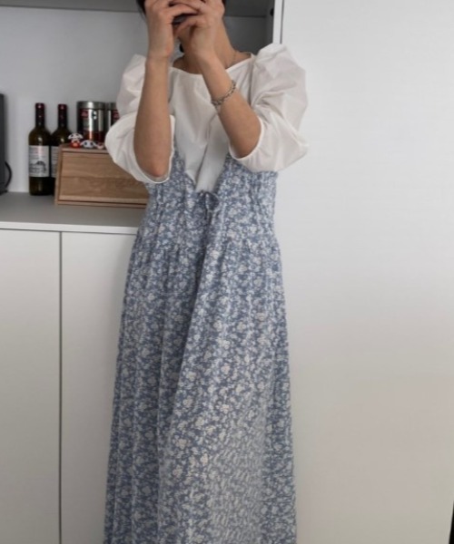 sorule（ソルレ）の「フラワーフロントリボンキャミワンピース（ワンピース・レディース・イエロー/ブラック/ブルー・FREE）」の11枚目の写真