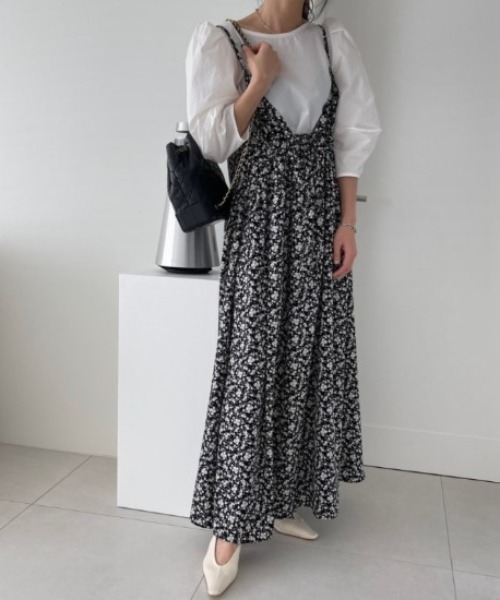 sorule（ソルレ）の「フラワーフロントリボンキャミワンピース（ワンピース・レディース・イエロー/ブラック/ブルー・FREE）」の4枚目の写真