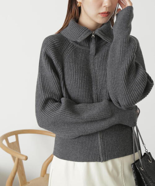 FREE'S MART（フリーズマート）の「◆［ＷＥＢ限定］フロントジップニットカーディガン（カーディガン/ボレロ・レディース・ブルー/グリーン/グレー系その他/ホワイト・FREE）」の12枚目の写真