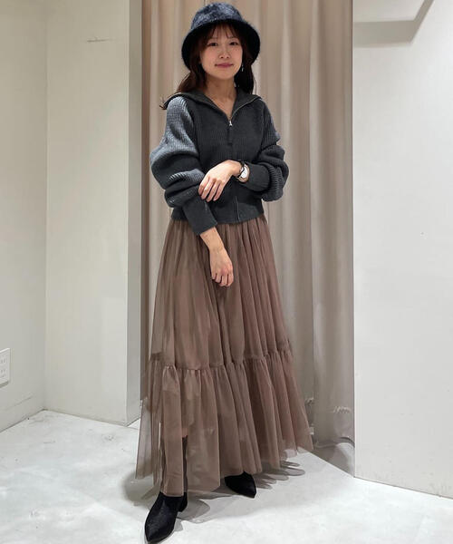 FREE'S MART（フリーズマート）の「◆［ＷＥＢ限定］フロントジップニットカーディガン（カーディガン/ボレロ・レディース・ブルー/グリーン/グレー系その他/ホワイト・FREE）」の11枚目の写真