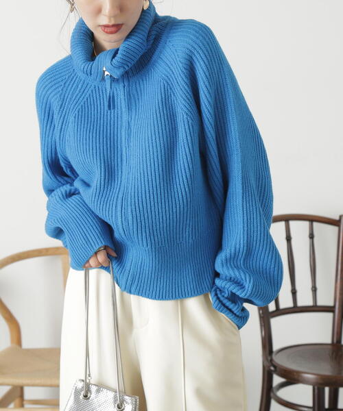 FREE'S MART（フリーズマート）の「◆［ＷＥＢ限定］フロントジップニットカーディガン（カーディガン/ボレロ・レディース・ブルー/グリーン/グレー系その他/ホワイト・FREE）」の4枚目の写真