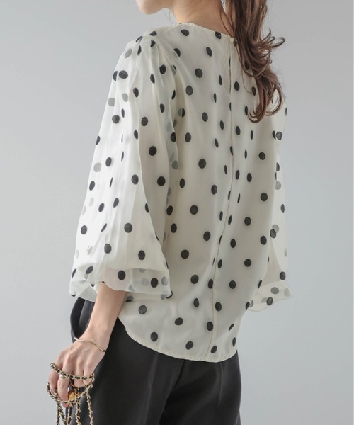 AMELY（エミリー）の「フロッキードット柄トップス（その他トップス・レディース・ブラック/ネイビー/オフホワイト・フリー）」の19枚目の写真