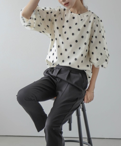 AMELY（エミリー）の「フロッキードット柄トップス（その他トップス・レディース・ブラック/ネイビー/オフホワイト・フリー）」の20枚目の写真