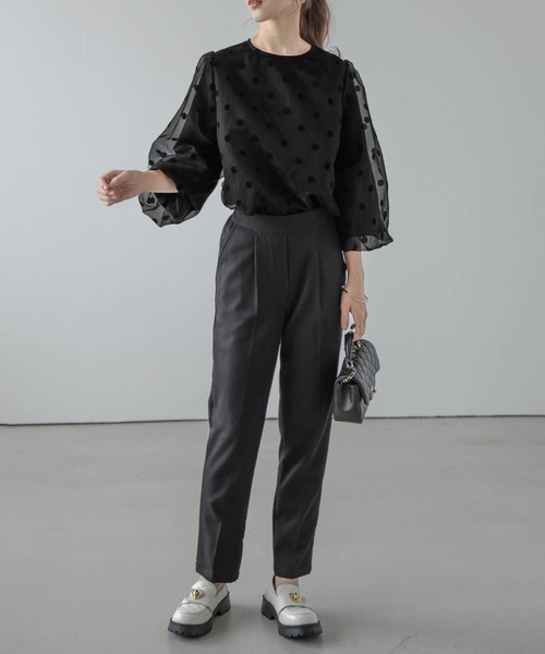 AMELY（エミリー）の「フロッキードット柄トップス（その他トップス・レディース・ブラック/ネイビー/オフホワイト・フリー）」の22枚目の写真