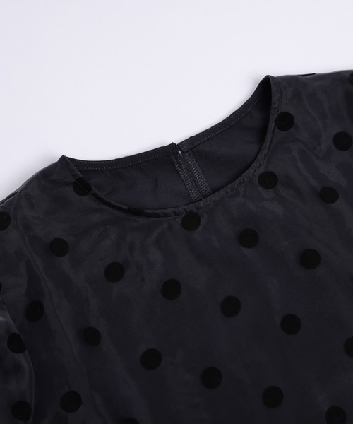 AMELY（エミリー）の「フロッキードット柄トップス（その他トップス・レディース・ブラック/ネイビー/オフホワイト・フリー）」の9枚目の写真