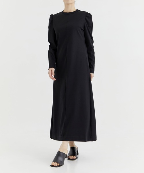 cinoh パフスリーブ　ジッパー　ワンピース CINOH/チノ】別注 PUFF SLEEVE MIDI ONE-PIECE/パフスリーブ