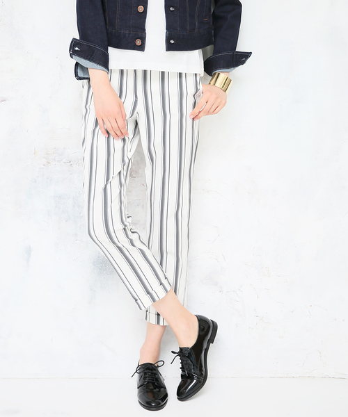 GLOBAL WORK（グローバルワーク）の「ナイロンレーヨンストレッチトラウザー/566397（その他パンツ・レディース・ホワイト/ブラウン/ネイビー/ダークネイビー/ブルー系その他/ブルー/ワインレッド/ダークブルー/その他・SMALL/MEDIUM/LARGE）」の2枚目の写真