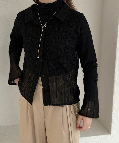 apres jour clair(アプレジュールクレア)の「【apres jour clair】レースシャツ【ZOZOTOWN限定アイテム】(シャツ/ブラウス・レディース・ブラウン系その他/アイボリー/ブラック・フリー/X-LARGE)」の11枚目の写真
