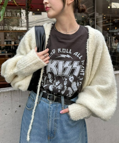 「CIAOPANIC」 カーディガン FREE グレー レディース CIAOPANIC TYPY カーディガン 「UNISEX」ストライプサマーニット