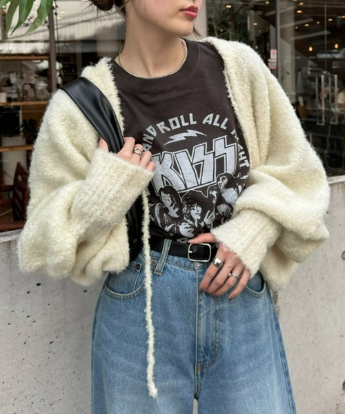 CIAOPANIC TYPY(チャオパニックティピー)の「ブークレボレロニットカーディガン(カーディガン/ボレロ・レディース・オフホワイト/ホワイト/チャコールグレー・ONE SIZE)」の15枚目の写真