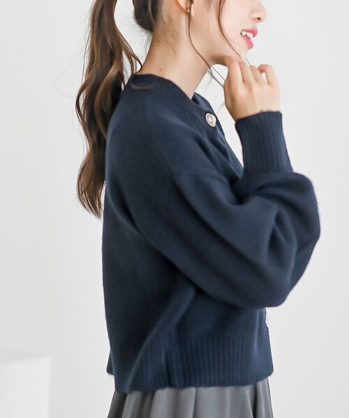 rps（アールピーエス）の「多釦ショート丈ニットカーディガン（カーディガン/ボレロ・レディース・アイボリー/ブラック/ダークネイビー/ボルドー・フリー）」の20枚目の写真