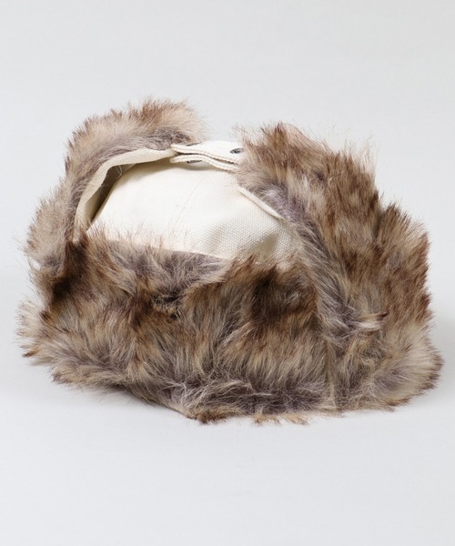 SPINNS（スピンズ）の「無地アビエーター ダック地パイロットキャップ（キャップ・メンズ・キャメル/カーキ/ブラック/オフホワイト/グレー・ONESIZE）」の2枚目の写真