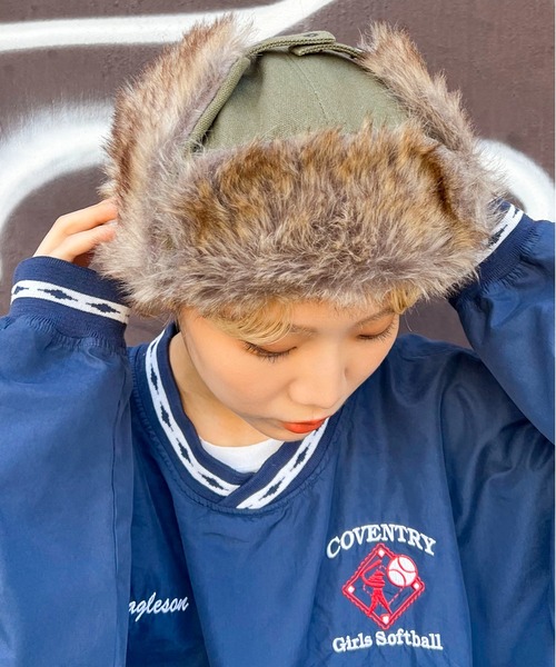 SPINNS（スピンズ）の「無地アビエーター ダック地パイロットキャップ（キャップ・メンズ・キャメル/カーキ/ブラック/オフホワイト/グレー・ONESIZE）」の13枚目の写真