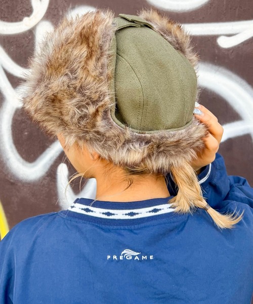 SPINNS（スピンズ）の「無地アビエーター ダック地パイロットキャップ（キャップ・メンズ・キャメル/カーキ/ブラック/オフホワイト/グレー・ONESIZE）」の17枚目の写真