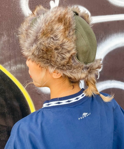 SPINNS（スピンズ）の「無地アビエーター ダック地パイロットキャップ（キャップ・メンズ・キャメル/カーキ/ブラック/オフホワイト/グレー・ONESIZE）」の16枚目の写真