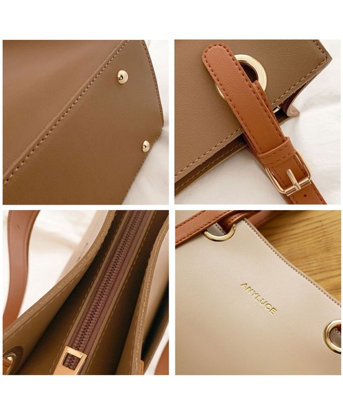 florist（フローリスト）の「【改良版A4対応】ショルダーベルトデザインのシンプル配色トートバッグ（トートバッグ・レディース・ネイビー/モカ/ブラック系1/キャメル/オフホワイト/ダークグリーン/グレイッシュベージュ/ベージュ/ブラック系2/ライトブルー・FREE）」の22枚目の写真