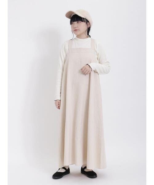 Samansa Mos2（サマンサ モスモス）の「ツイルジャンパースカート（ワンピース・レディース・カーキ/キナリ/ブラック・F）」の2枚目の写真