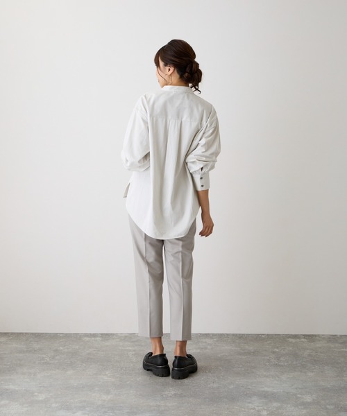 OWLSPALE（オールズペール）の「ストライプピンタックシャツ（シャツ/ブラウス・レディース・ライトベージュ/カーキ/アイボリー・FREE）」の4枚目の写真