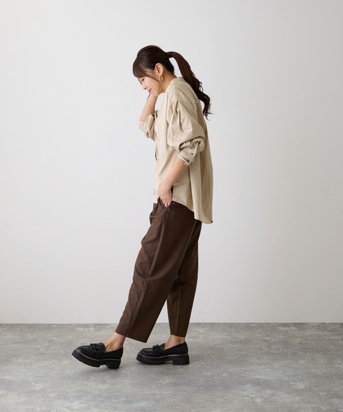 OWLSPALE（オールズペール）の「ストライプピンタックシャツ（シャツ/ブラウス・レディース・ライトベージュ/カーキ/アイボリー・FREE）」の19枚目の写真