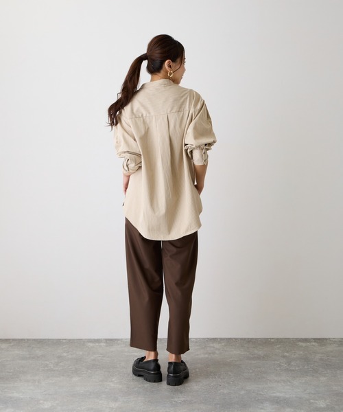 OWLSPALE（オールズペール）の「ストライプピンタックシャツ（シャツ/ブラウス・レディース・ライトベージュ/カーキ/アイボリー・FREE）」の13枚目の写真