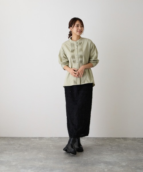 OWLSPALE（オールズペール）の「ストライプピンタックシャツ（シャツ/ブラウス・レディース・ライトベージュ/カーキ/アイボリー・FREE）」の16枚目の写真