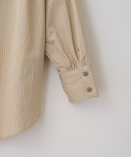 OWLSPALE（オールズペール）の「ストライプピンタックシャツ（シャツ/ブラウス・レディース・ライトベージュ/カーキ/アイボリー・FREE）」の5枚目の写真