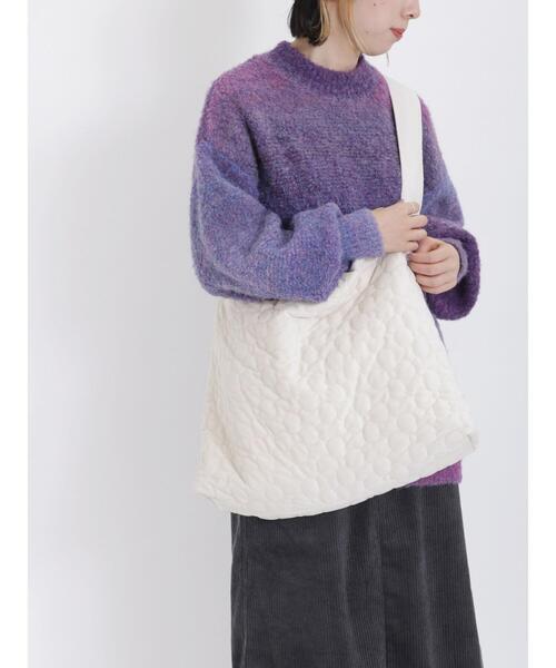 Samansa Mos2(サマンサ モスモス)の「花キルトショルダーバッグ(ハンドバッグ・レディース・ブラウン/オフホワイト・F)」の2枚目の写真