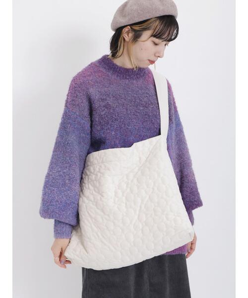 Samansa Mos2(サマンサ モスモス)の「花キルトショルダーバッグ(ハンドバッグ・レディース・ブラウン/オフホワイト・F)」の4枚目の写真