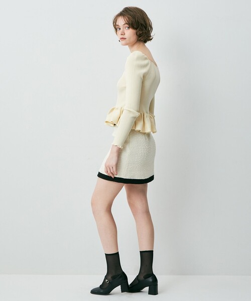 DEICY(デイシー)の「バイカラーツイードミニスカート(スカート・レディース・オフホワイト/ベージュ・0/1)」の21枚目の写真