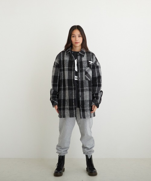 BOY LONDON（ボーイロンドン）の「【BOY LONDON】SHAGGY CHECK COACH JACKET（ブルゾン・メンズ・ブラック・L/M/S）」の15枚目の写真