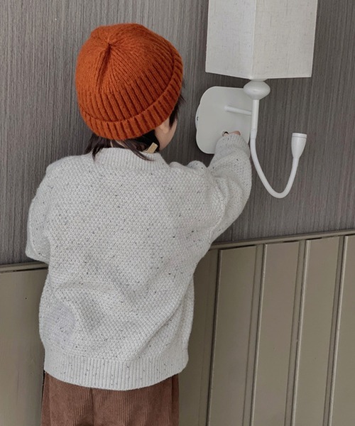 aimoha(アイモハ)の「【aimoha-KIDS-】子供服 かわいい編みカーディガン (AW)(カーディガン/ボレロ・キッズ・グレー/ホワイト・110/130/90/120/100)」の9枚目の写真