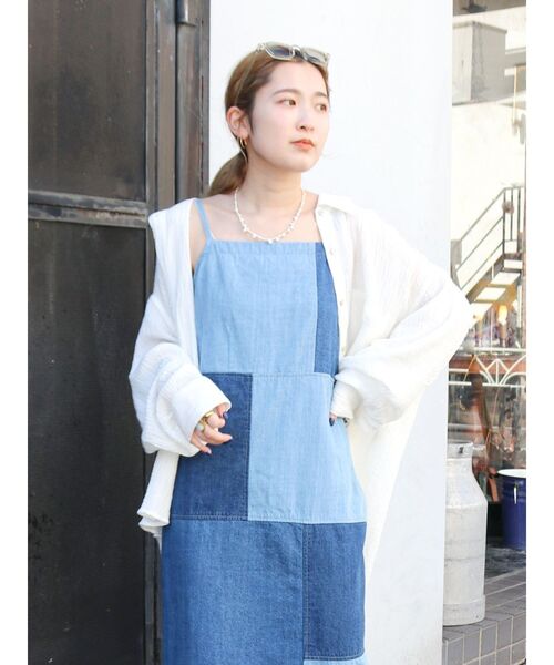 Ungrid（アングリッド）の「楊柳ビッグルーズシャツ（シャツ/ブラウス・レディース・イエロー/オフホワイト/ブルー・FREE）」の4枚目の写真