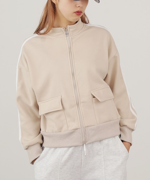 ROOPTOKYO（ループトウキョウ）の「▲SIDE LINE POCKET TRACK JACKET / サイドラインポケットトラックジャケット（ブルゾン・レディース・ベージュ/ブラック/ブラウン/グレー/ライトブラウン/アイボリー・FREE）」の22枚目の写真