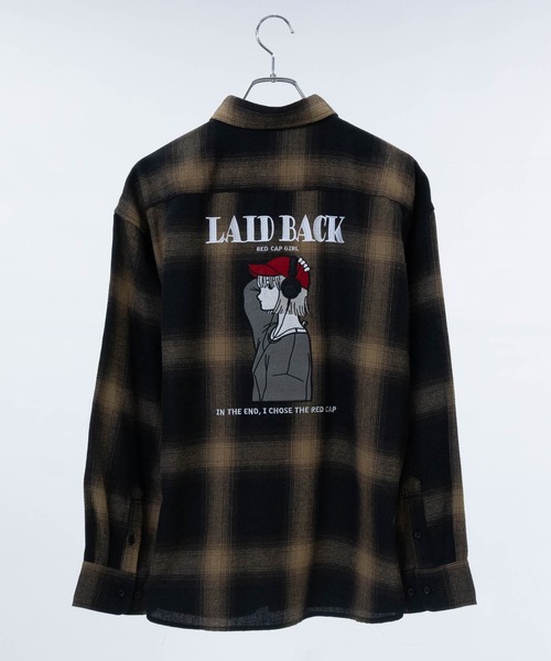 Red Cap Girl（レッドキャプガール）の「【a-r】〔RedCapGirl/レッドキャップガール〕バックイラスト刺繍 オンブレチェック バルーンスリーブ シャツ 長袖（シャツ/ブラウス・レディース・マルチ/ブラック/ブルー/ホワイト/ブラック系その他/ホワイト系その他/ブラウン/ベージュ・LARGE/MEDIUM/X-LARGE）」の5枚目の写真