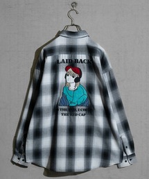 Red Cap Girl（レッドキャプガール）の「【a-r】〔RedCapGirl/レッドキャップガール〕バックイラスト刺繍 オンブレチェック バルーンスリーブ シャツ 長袖（シャツ/ブラウス・メンズ）」